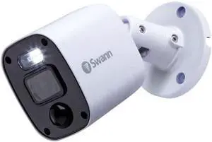 Swann Add-On DVR Flashing Light Bullet Cam with Sensor Spotlight, 1080P Video, Indoor or Outdoor Design, Dusk to Dawn Color Night Vision Plus True Detect Heat, Motion Detection, and One Way Audio