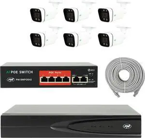 NVR POE Video Surveillance Pack, 6 Cameras, Switch, Cable NVR POE Video Surveillance Pack, 6 Cameras, Switch, Cable