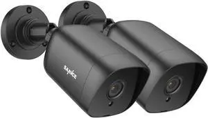 SANNCE Security Camera 1080P TVI 100 ft True Full Color Night Vision for Surveillance System, IP66 Weatherproof, 2 Warm Lights, BNC Cable & Adapter Included (2PCS Black)