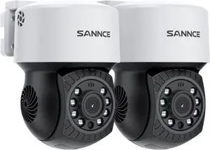 SANNCE 2 Pack 1080P PT Dome Camera, Pan/Tilt Digital Zoom Outdoor Security Camera 2MP, 30M Night Vision for Analog CCTV Surveillance System, Remote Access