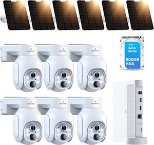 Gadpiparty Camcamp Solar Security Cameras Wireless Outdoor, Home Security Cameras System, Solar-Powered No Subscription 360° Pan & Tilt 2K Color Night Vision 2.4G & 5G WiFi Surveillance Security Came