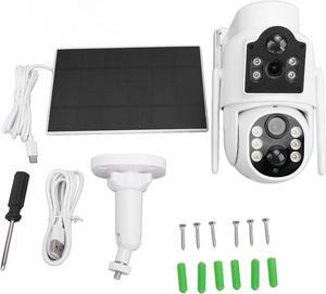 Gadpiparty Outdoor Solar Security Cameras 2MP Dual Lens High Definition Remote Network WiFi Camera Surveillance System Kit with Solar Panel
