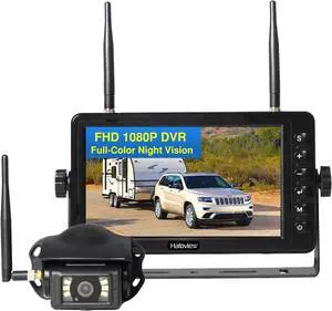 Haloview BT7 RV Backup Camera Wireless FHD 1080P DVR Rearview Full-Color Night Vision Cam and 7" Monitor System Adapter for Furrion Pre-Wired RV,Truck,Trailer,Truck,Camper,Van,Pickup