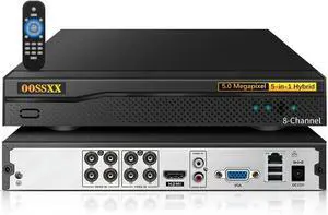 5.0MP HD 8-Channel Hybrid Capability 5-in-1 Digital Video Recorder Security DVR Recorder AHD/Analog/TVI/CVBS/IP Camera Security System Video Surveillance, Max to 6TB (NO HDD) 5.0MP HD 8-Channel Hybrid Capability 5-in-1 Digital Video Recorder Security DVR Recorder AHD/Analog/TVI/CVBS/IP Camera Security System Video Surveillance, Max to 6TB (NO HDD)