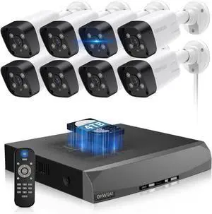 130°Wide Angle & 2-Way AudioOutdoor Security Camera System, IP Wired Cameras, 4K Video Surveillance for Home, Surveillance DVR Kits 130°Wide Angle & 2-Way AudioOutdoor Security Camera System, IP Wired Cameras, 4K Video Surveillance for Home, Surveillance DVR Kits