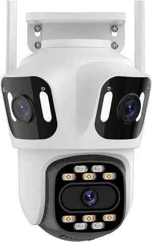 WiFi Camera 6K 8MP HD Outdoor Three Lens Three Screen Auto Tracking Security Protection PTZ Camera 4K Video Surveillance iCsee WiFi Camera 6K 8MP HD Outdoor Three Lens Three Screen Auto Tracking Security Protection PTZ Camera 4K Video Surveillance iCsee