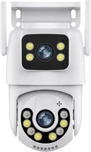 Gadpiparty 4K 8MP WiFi PTZ Camera Outdoor Dual Lens Dual Screen Auto Track IP Cameras CCTV Two-Way Audio Video Surveillance P2P(U/S,8MP Add 128G Card)