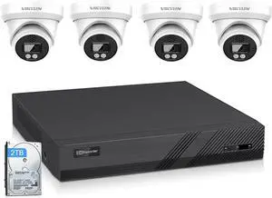 Gadpiparty VIKYLIN 8 Channel Security Camera System 2TB HDD, Full Function 4 x 4K 8MP Commercial Turret PoE IP Cameras 2-Way Talk, Smart AI Human/Vehicle Detection, 112° Wide Angle, 98Ft Night Vision