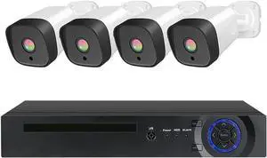 Gadpiparty 8CH NVR HD Security Camera System, 5MP 1080P CCTV Surveillance Kit, Weatherproof Bullet Cameras, Night Vision, Motion Detection, 2-Way Audio (Size : Standard Kit)