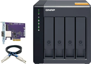 QNAP TL-D400S 4 Bay SATA 6Gbps JBOD Storage Enclosure. PCIe SATA Expansion Card (QXP-400eS-A1164) Included QNAP TL-D400S 4 Bay SATA 6Gbps JBOD Storage Enclosure. PCIe SATA Expansion Card (QXP-400eS-A1164) Included
