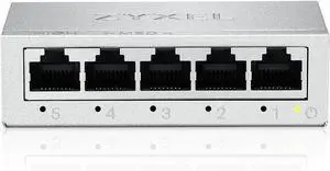 Zyxel 5-Port Gigabit Unmanaged Ethernet Switch, Ethernet Splitter, Table or Wall Mount [GS-105B v5]