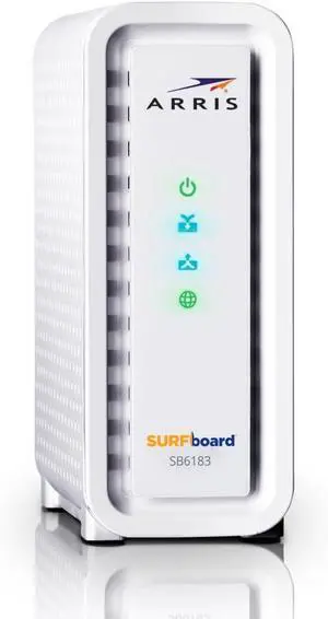 ARRIS (SB6183)-Cable Modem -Fast DOCSIS 3.0 16x4 Gigabit, For Comcast Xfinity, Cox,check with ISP for compatibility [Not for Spectrum],1 Gbps Port, 400 Mbps Max Internet Speed, 2 Year Warranty - White