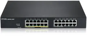 Zyxel 24-Port PoE Gigabit Switch | Smart-Managed | 12x PoE+ Ports @130W | Optional Nebula Cloud | Rackmount [GS1915-24EP]