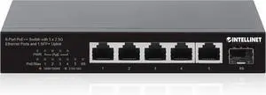 Intellinet 6-Port PoE++ Switch: 5 x 2.5G Ethernet, 1 SFP+ Uplink, Ultra-Fast 2500 Mbps, 10G Capability, Power Over Ethernet, Compact & Silent Design - 562133 Intellinet 6-Port PoE++ Switch: 5 x 2.5G Ethernet, 1 SFP+ Uplink, Ultra-Fast 2500 Mbps, 10G Capability, Power Over Ethernet, Compact & Silent Design - 562133