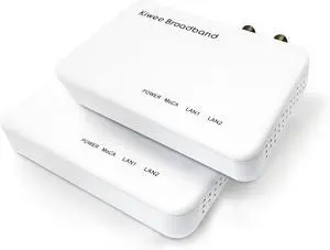Kiwee Broadband MoCA 2.5 Adapter with Dual 2.5GbE Ports (2-Pack) | High-Speed Ethernet Over Coaxial | 2.5Gbps Wired LAN for Streaming, Gaming, Mesh WiFi | Includes Coax & Ethernet Cables | KB-M3-02