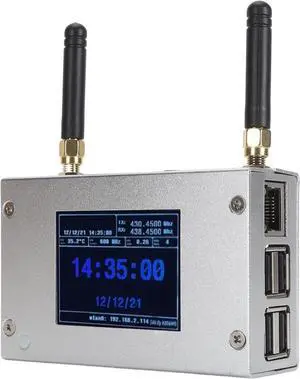 MMDVM Duplex Hotspot Board, Multi Mode Digital Voice Modem with Aluminum Case and Color Display, Two External Antennas & 8G TF Card, Support C4FM / DMR/DSTAR P25
