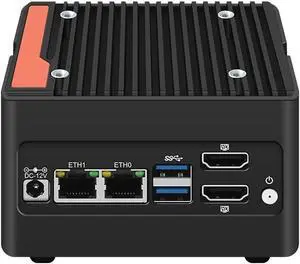 Mini PC i3-N305 4-Bay NAS Server Pocket Host DDR5 4 M.2 NVMe, DDR5 4800 MHz,Dual 2.5GbE LAN,2 USB 3.2 10Gbps Ports Micro Firewall Router (Black, 16G/256G)
