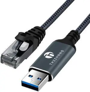 USB to Ethernet Cable 6.6FT USB 3.0 A to RJ45 Male Cable Directly Connected Gigabit LAN Network Compatible with Laptop PC MacBook Switch Windows 10/11 macOS Linux