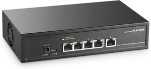 MokerLink 5 Port 10Gbps Managed Switch, 5x10G RJ45 Ethernet Ports, 10G/5G/2.5G/1000M/100Mbps, 100Gbps Bandwidth, Metal L2 Web Managed Network Switch MokerLink 5 Port 10Gbps Managed Switch, 5x10G RJ45 Ethernet Ports, 10G/5G/2.5G/1000M/100Mbps, 100Gbps Bandwidth, Metal L2 Web Managed Network Switch
