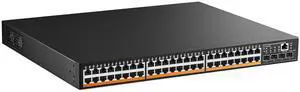 48 Port PoE Gigabit Managed Switch, 4x1G SFP, IEEE802.3af/at/bt 600W, VLAN/Qos/PoE/Security Web/Cli L2 Managed Rackmount Switch 48 Port PoE Gigabit Managed Switch, 4x1G SFP, IEEE802.3af/at/bt 600W, VLAN/Qos/PoE/Security Web/Cli L2 Managed Rackmount Switch