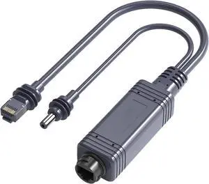 Eujgoov High Power 100W PoE Splitter Gigabit Ethernet Adapter 100m Transfer Distance for Security Cameras VoIP Phones Fast Data Transfer Isolation Design Easy Setup