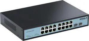 16 Port 2.5Gb Switch Umanaged,16X 2.5GBASE-T Ports,2X 10G SFP, 120Gbps Switching Capacity,Port Isolation,/1U Rack-Mount/Fanless/Plug & Play Multi-Gig Unmanaged Network