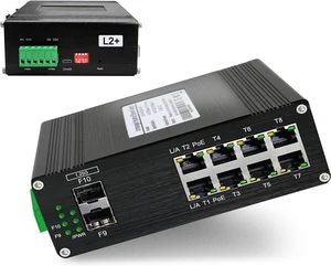 Industrial L2+ Managed 8 Port PoE Ethernet Switch with 2 SFP Slot Industrial L2+ Managed 8 Port PoE Ethernet Switch with 2 SFP Slot