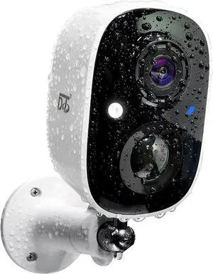 DCT Security Cameras Wireless Outdoor: WiFi Battery Cameras for Home Outside 2K Color Night Vision Motion Detection Surveillance Cameras Two-Way Audio Siren Alarm Spotlight(White)