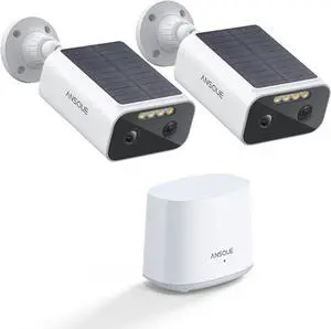 ANSQUE Security Cameras Wireless Outdoor Home System, No Subscription Fee, Solar Powered & 365-Day Battery, PIR + AI Human Detection, 2K Color Night Vision, Local Storage, 2-Cam-Kit ANSQUE Security Cameras Wireless Outdoor Home System, No Subscription Fee, Solar Powered & 365-Day Battery, PIR + AI Human Detection, 2K Color Night Vision, Local Storage, 2-Cam-Kit