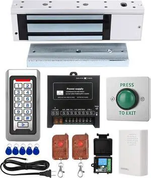 Tuya Smart Door Access Control System Kit, Waterproof Keypad Door Entry with 1200lb Magnetic Lock, Remote Control & App Unlock, Doorbell for Home & Office