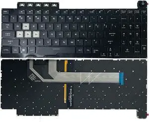GinTai Laptops US Keyboard Backlit for ASUS TUF Gaming F15 FX506 FA506 FA506Q FX506L FA506U FX506LI (Black Backlight)