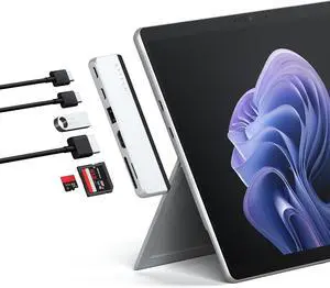 Satechi Dual USB-C hub for Surface Pro 11/10/9, Docking Station with 3.2 USB-A, 4k/60Hz HDMI, USB4 Pass-Through, 3.2 USB-C, UHS-I SD/TF Card Satechi Dual USB-C hub for Surface Pro 11/10/9, Docking Station with 3.2 USB-A, 4k/60Hz HDMI, USB4 Pass-Through, 3.2 USB-C, UHS-I SD/TF Card