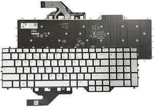 Gintai White RGB Keyboard Backlight US Replacement for Dell Alienware M17 R2 M17 R3 0C5VV3 PK132VQ2F01
