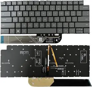 Gintai Laptops US Keyboard Backlit (Ordinateurs portables Clavier rétroéclairé US) Replacement for Dell Vostro 5310 5320 5410 5415/Latitude 3320 3420 (Grey)