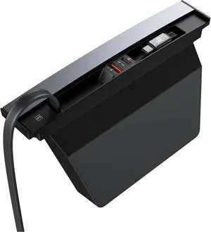 Tesla USB Hub for 2021 2022 2023 Tesla Model Y Model 3, Baseus Hub Docking Station with Fast Charging Built-in Dual Retractable Cable, Multi Port Tesla Accessories Hub of Center Console for Model Y/3