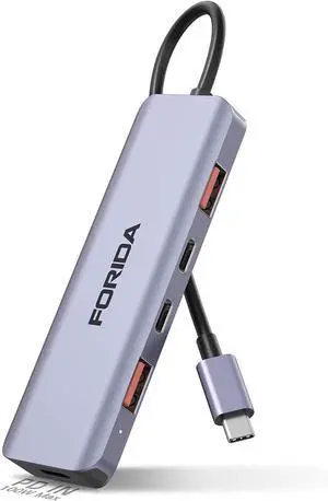 USB C Hub 10Gbps USB C Multiport Adapter for MacBook ipad Phone with 100W PD Charging, USB c Splitter 1 in 4 Out 10Gbps Data Ports Compatible with Surface, XPS, Samsung, Dell and More(Space Gray)