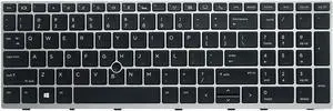 AUTENS Replacement US Keyboard for HP EliteBook 850 G6 / 755 G6 850 G5 / 755 G5 ZBook 15u G5 / G6 Laptop Silver Frame (Backlight)