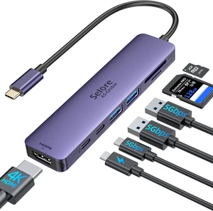 USB C Hub HDMI Adapter for MacBook Pro/Air, 7 in 1 USB C Dongle with HDMI, SD/TF Card Reader, USB C Data Port,100W PD, and 2 USB 3.0 Compatible for MacBook Pro/Air, Dell XPS, Lenovo Thinkpad USB C Hub HDMI Adapter for MacBook Pro/Air, 7 in 1 USB C Dongle with HDMI, SD/TF Card Reader, USB C Data Port,100W PD, and 2 USB 3.0 Compatible for MacBook Pro/Air, Dell XPS, Lenovo Thinkpad