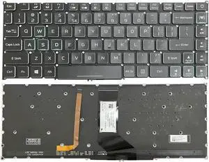 Gintai Laptop US Keyboard Backlit for ACER PT515-51 LG4P_P90BRL NKI14170NY NSK-RNABW Français Keyboard FR Keyboard