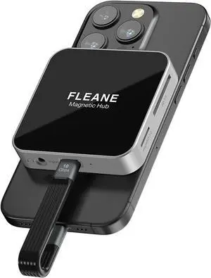 Magnetic Tpye-C Hub USB C Docking Station 8 in 1, PD100W/ USB3.2 10Gbps/ SD/TF/HD 4K@60Hz/ 3.5mm Audio for iPhone 15 16 Pro Max Plus MacBook Air Pro and Other Type-C Devices