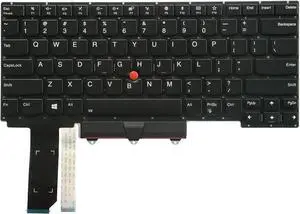 AUTENS Replacement US Keyboard for Lenovo ThinkPad E14 Laptop (2019 Year, Gen 1, 2, 3) - Backlight, No Frame - USB Connection