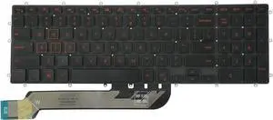 AUTENS Replacement US Keyboard for Dell G3 15 3500 / G3 15 3590 Laptop Red Letter Backlit