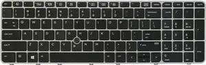 AUTENS Replacement US Keyboard for HP EliteBook 850 G3 / 850 G4 / 755 G3 / 755 G4 Laptop Silver Frame with Pointer Backlight