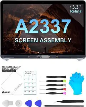 JQYDZH Replacement Screen 13.3"" for MacBook Air A2337 M1 2020 Year ModelEMC 3598 MGN93 MGNA3 MGND3 MGNE3 MGN63 MGN73 Full LCD Screen Display AssemblyGrey, A2337Grey