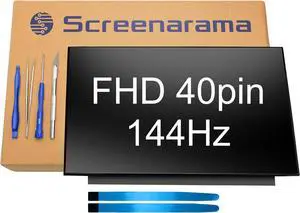 SCREENARAMA New Screen Replacement for ASUS TUF FX506L FX506LH FX506LI (40pin 144Hz) FHD 1920x1080 IPS LCD LED Display with Tools and Tape