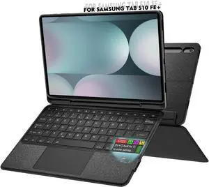 Doohoeek Keyboard Folio w/Status Screen for Samsung Galaxy Tab S10 FE Plus 13.1 Inch 2025, Tab S10 FE+ 13.1" Keyboard Bluetooth with Trackpad & Any-Angle Stand & Backlit Key, S10 Fe+ Keyboard Cover