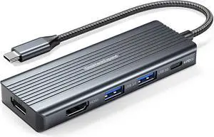 USB C to HDMI, Dual Monitor Adapter, DockteckExpand 5 in 1 Hub with 2 HDMI 4K, 2 USB 3.0, PD 100W Charging, USB C to MultiPort Adapter for Dell, HP, MacBook and Type C Devices