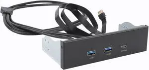 Bewinner 5.25 Inch USB 3.2 Front Panel Hub - 10Gbps/20Gbps Transfer Rates, 2 USB A & 1 Type C Ports, Easy Installation for PC Computer with OS X Linux Compatibility
