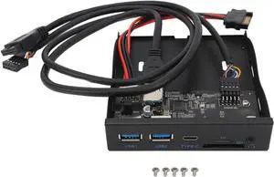 ciciglow 3.5inch Front Panel Hub, USB3.2 GEN1 5Gbps Floppy Drive Panel 19PIN USB Front Panel with 1 Type C, 2 USB3.0, for XP/7/8/10/11/2003, for OS X, for Linux, ciciglowvrug49705c