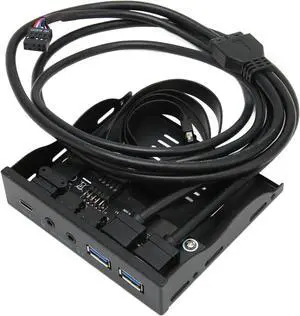 Front Panel USB 3.2 Hub with Iron Shell, Plug and Play, 10Gbps Speed, 1x Type C Port, 2X USB3.0 Ports, Audio Interface, for for Linux